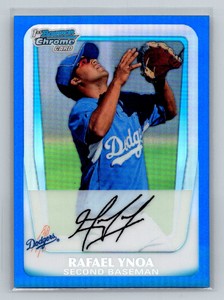 2011  Bowman Rafael Ynoa /250 Chrome Prospects Blue Refractors Dodgers