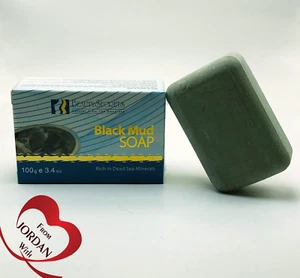 2 Bars Natural Black Mud Soap Bar, Rich In Nourishing Cleaning Dead Sea Minerals - Picture 1 of 5