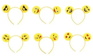 Zac's Alter Ego® Pack of 6 Fun Assorted Emoji Headbands - Picture 1 of 1