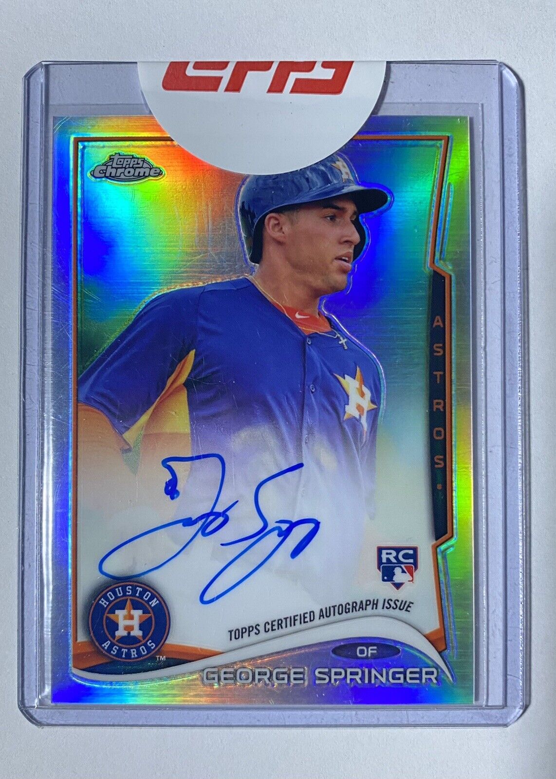 2014 Topps Chrome Refractor #GS George Springer RC Rookie AUTO 410/499