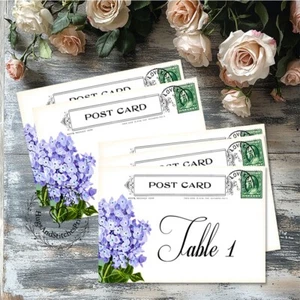 DOPPELSEITIGE oder EINSEITIGE HORTENSIE POSTKARTE HOCHZEIT TISCHKARTEN oder SCHILDER #603 - Bild 1 von 9
