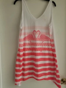 OP Swimsuit Beach Cover-Up Size XL (15-17) Flamingos White/Pink Vibrant - Picture 1 of 3