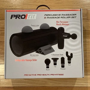 Pro Fit Mini Massaggiatore Percussivo e Rullo Set Pistola Massaggio Muscolare Tessuti Profondi NUOVO - Foto 1 di 5