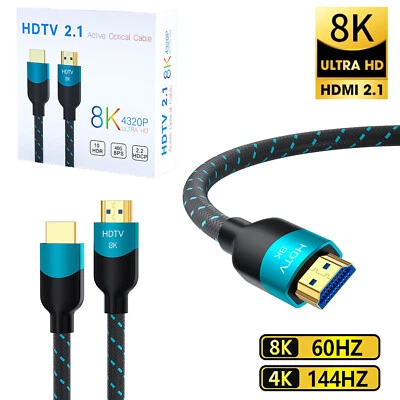 HDMI Cable 8K 2.1 Ultra High Speed 48Gbps UHD Gold PS4 PS5 XBOX Sky Virgin HDTV - Image 1 of 4