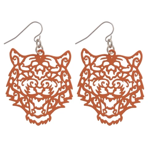New Auburn Tigers Orange Tiger Earrings, Fish Hook, Gift for Her Mom Cover