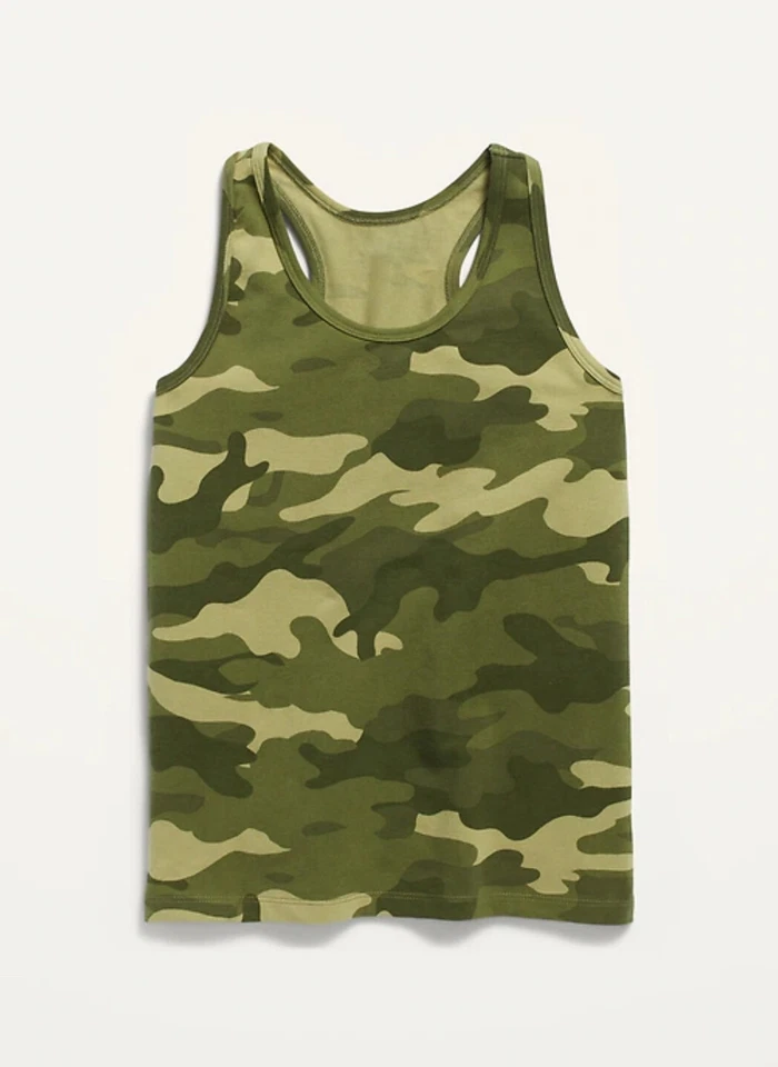 Old Navy Kid Girls Fitted Racerback Tank Top Green Camo Size XS (5) - Image 1 of 1