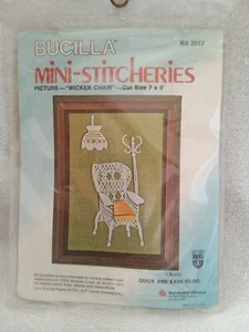 Bucilla Mini-Stitcheries Needlepoint Embroidery Kits "Wicker Chair" 2017 - Picture 1 of 5