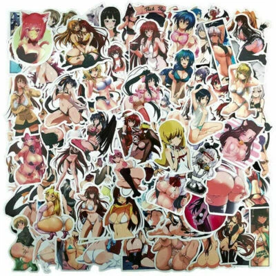 WAIFU STICKERS 100Pcs Sexy Anime Girls Stickers Bomb Waifu Women Bikini Laptop Vinyl Decal Pack
