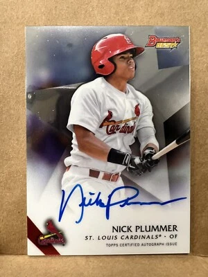 Nick Plummer 2015 Bowman’s Best Auto #B15-NP St Louis Cardinals Mets - Image 1 of 2