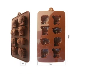 Stampo in silicone 8 forme animali leoncino ippopotamo orsetto - Imagen 1 de 1