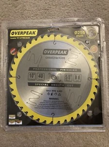 Overpeak Evolution TCT Cutting Blade Construction 10" 40 Teeth 5/8 Bore - Picture 1 of 4