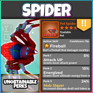 Roblox World Zero - VENTAJAS INALCANZABLES - ARAÑA - ATT 5 · ENERG 15 · MOB 24 - Imagen 1 de 1