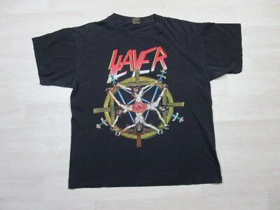 Vintage Slayer T Shirt (XL) Circle of Beliefs Tour Graphic Christ Wheel 2-Sided - Image 1 of 4