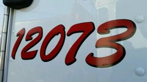 Custom Vehicle Numbers x2 _ Mirror semi truck car diesel Decals Stickers - Bild 1 von 2