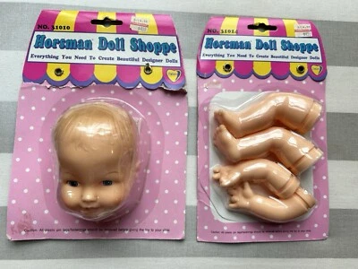 Muñeca Horsman Shoppe 1993 vintage 12" muñeca bebé piezas cabeza brazos piernas goma Nuevo de Lote Antiguo Foto 1 de 4