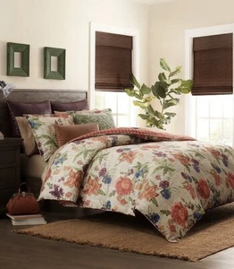 Patricia Nash Parisian Newspaper Reversible 3 Pc Queen Comforter Set NWT - Picture 1 of 6