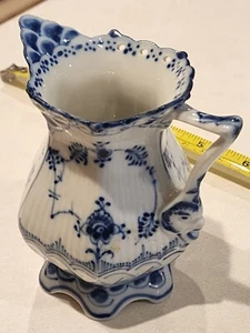 Royal Copenhagen Blue Fluted Full Lace Creamer #1030 - Picture 1 of 7