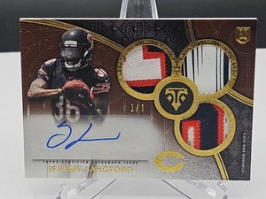 2015 Topps Triple Threads Gold #1/1 Jeremy Langford #125 Triple Relic Auto RC - Picture 1 of 2