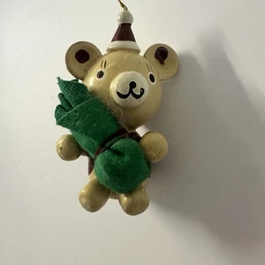 Vintage Bär Weihnachtsschmuck handbemalt halten Geschenk Taiwan 2,75 Zoll - Bild 1 von 4