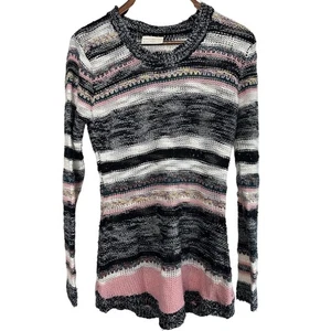 Bobbie Brooks Women's Multicolor Striped Knit Sweater Sz Medium Colorful Boho - Picture 1 of 5