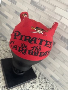 Vintage 90s Walt Disney World Pirates of the Caribbean Bandana Hat Mickey Mouse - Picture 1 of 3