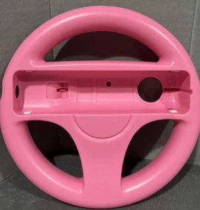 Wii Original Game Controller Remote Pink Mario Kart Racing Wheel Accessory - Picture 1 of 4