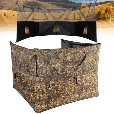 3-Panel Pop Up Ground Blind Easy-Setup Hunting Blind for Deer Turkey Duck - D... - Image 1 of 4