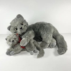 Ty Beani The Grey Cat Beanie Baby & Buddy Set Of 2 Stuffed Animals - Picture 1 of 12