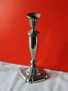 "Candelabro cónico clásico vintage plateado pesado 9"" de alto" - Imagen 1 de 7