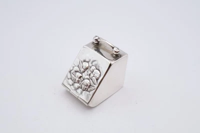 Caixa de anel antiga de prata esterlina novidade Hallmarked Birmingham 1905 - Imagem 1 de 4