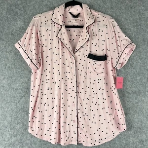 Kate Spade New York Pajama Top Womens XL Pink Polka Dot Modal Blend Stretch NEW - Picture 1 of 12