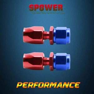2Pcs AN6 0° Swivel Hose End Fitting Adapter Red Blue Universal Aluminum alloy - Picture 1 of 8
