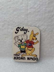 Imán de goma flexible vintage G'day desde abajo debajo canguro koala - Imagen 1 de 3