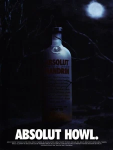 ABSOLUT HOWL VODKA AD 2000 VERY RARE OUT OF PRINT - Picture 1 of 1