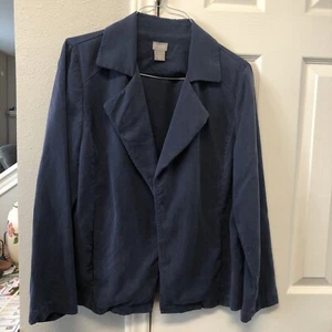 Chicos Size 2 Jacket Blue - Picture 1 of 9