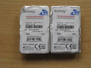 2 Monatslinsen Biofinity / Cooper Vision /-3,00 / MHD 08/2027 / neu - Bild 1 von 1