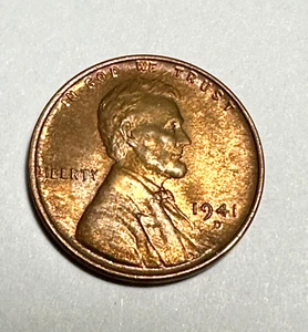1941-D Lincoln Head Cent Wheat Penny Denver Mint RD KM#132 AU-BU - Picture 1 of 2
