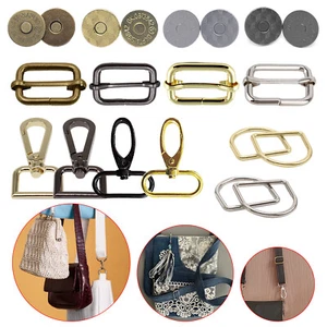 Buckles Set D Rings Swivel Clasps Magnetic Snap Button Slider for DIY Handbag - Picture 1 of 106