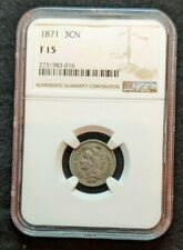 1871 3 Cents Ngc Rated F15