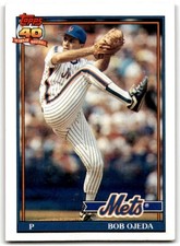 1991 Topps Baseball Card Bob Ojeda New York Mets #601