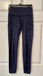 Aerie Chill Play Move Mid Rise Leggings Navy Heather Size Small w/Pockets - Picture 1 of 4