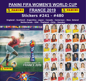 2019 Panini Women's World Cup WC France Stickers 240-480 Group C D E F