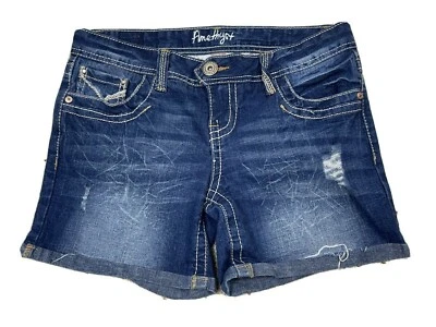 Amethyst  Women's Cuffed Distressed Stretch embroider Shorts Sz 5, (Waist 31") - Image 1 of 4