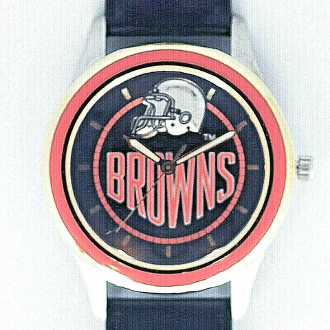 Cleveland Browns NFL Fossil Relic New Unworn Watch, Black Dial Orange Insert $75 Cover