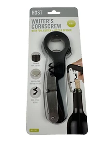 Host Waiter’s Corkscrew with Foil Cutter & Bottle Opener/Magnet NEW SEALED - Picture 1 of 6