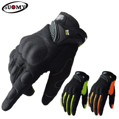 SUOMY Guantes de moto bicicleta con protección de tobillo pantalla táctil verano MTB bicicleta de montaña