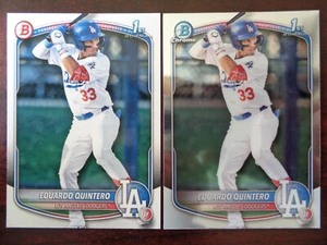 Bowman 2025 cromo y papel Eduardo Quintero #BCP-115 RC lote de 2-DODGERS - Imagen 1 de 1