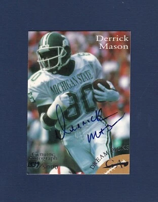 Derrick Mason signed Michigan State Spartans GA Dream Picks football card - Image 1 of 2