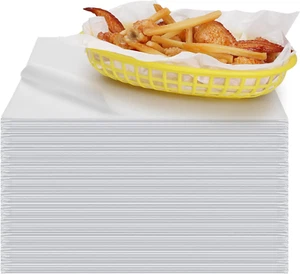 White Waxed Deli Paper Sheets 12 * 12 Inch, 100 Pcs Food Basket Liners for Sandw - Picture 1 of 7