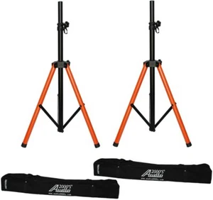 Audio2000'S AST439C2 Coppia di supporti per altoparlanti PA treppiede con 2 borse per il trasporto in tela - Foto 1 di 4